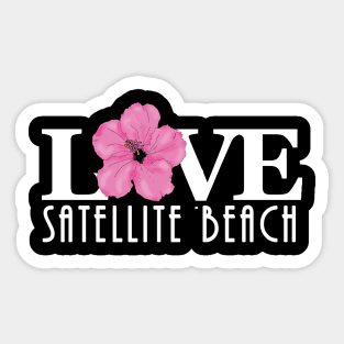 LOVE Satellite Beach Pink Hibiscus Sticker